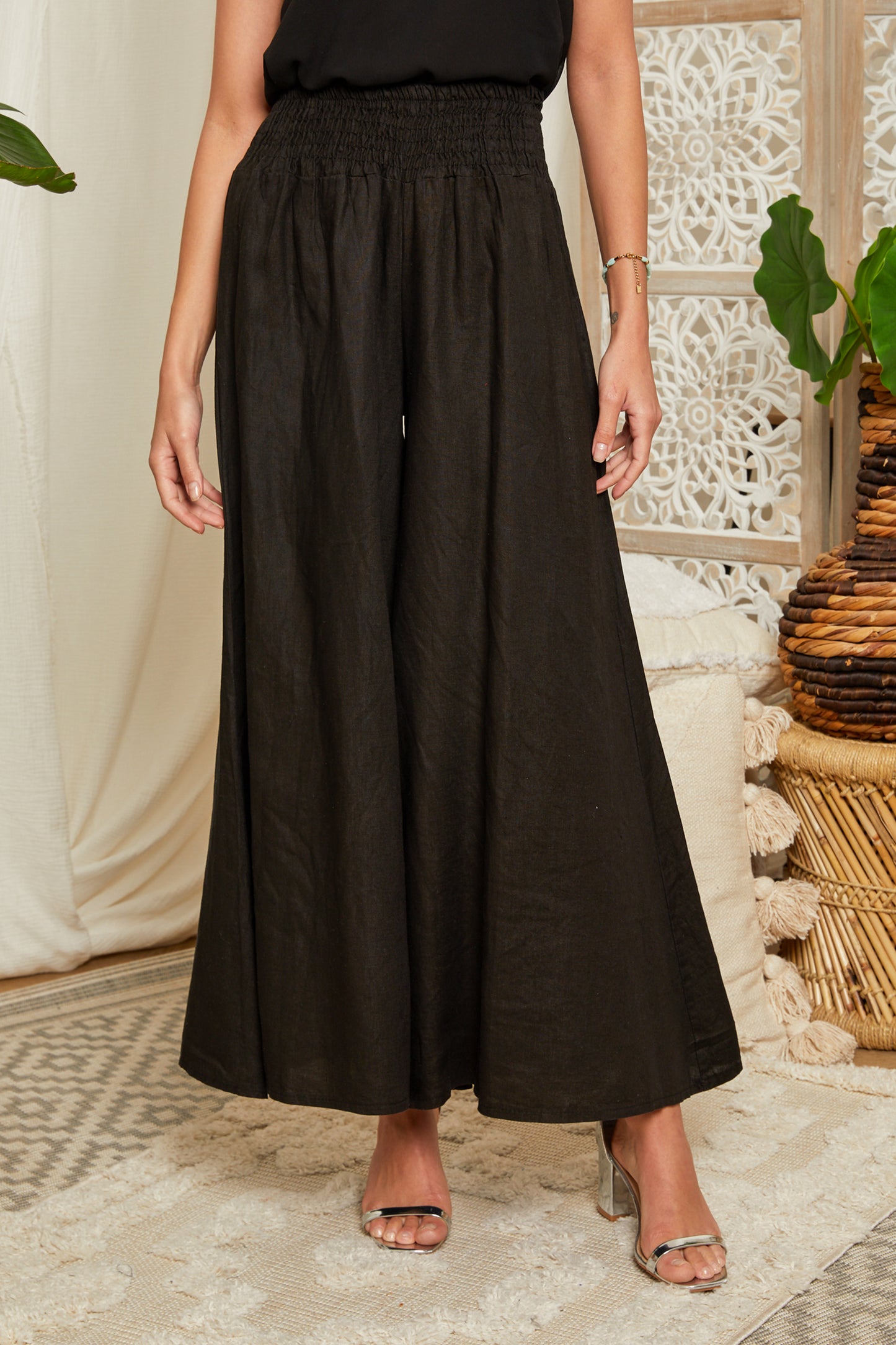 Pantalon évasé avec taille en élastique 6031