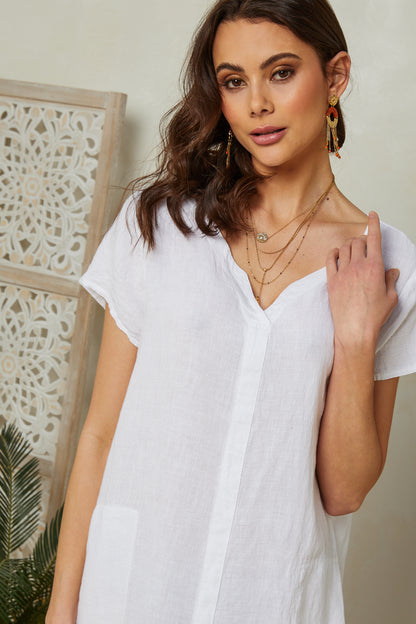 Robe à manches courtes avec poches sur les côtés