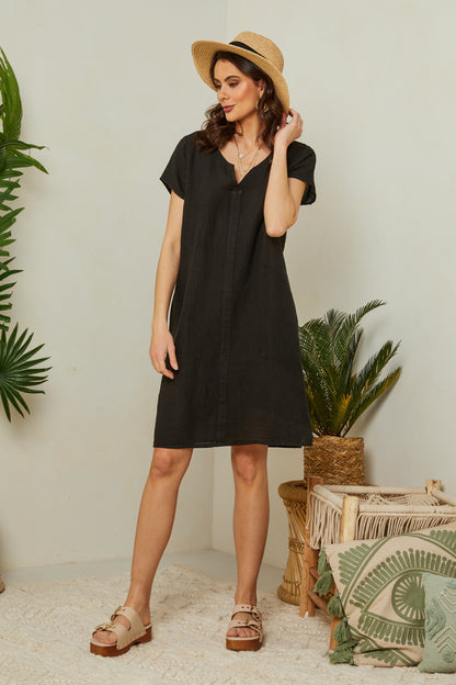 Robe à manches courtes avec poches sur les côtés