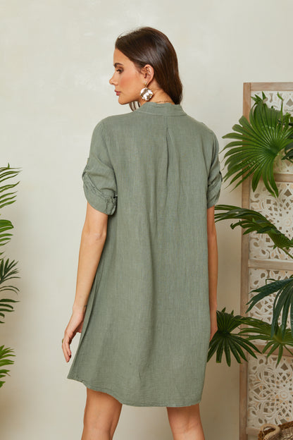 Robe courte évasée à broderie fleurie
