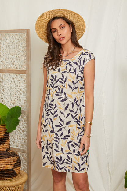 Robe mi-longue imprimé floral
