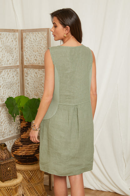 Robe courte sans manches avec poches latérales