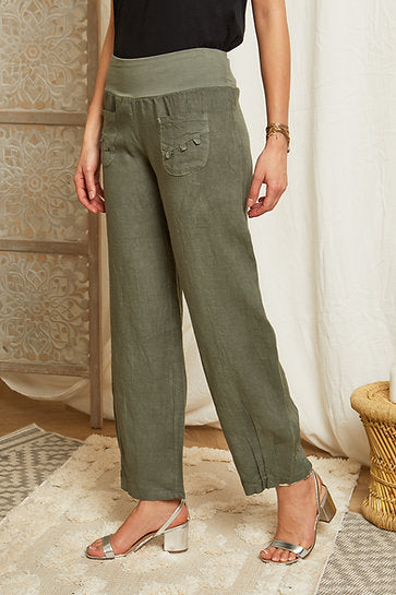 Pantalon avec taille élastiquée
