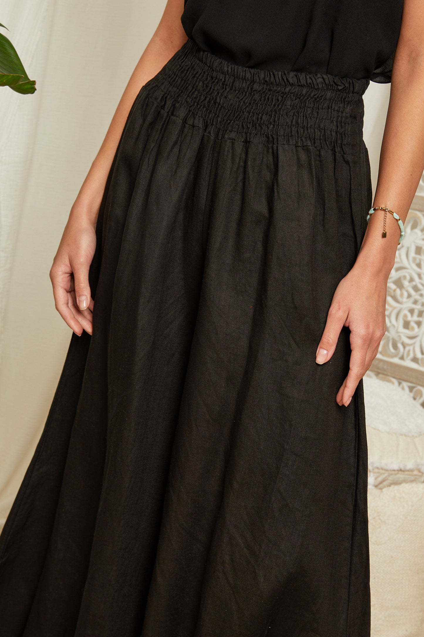 Pantalon évasé avec taille en élastique 6031