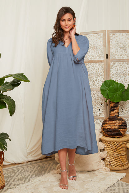 Robe longue avec poches latérales