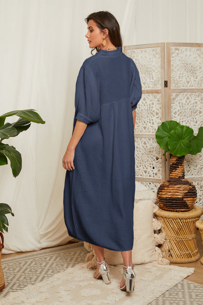 Robe longue avec poches latérales