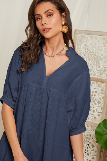 Robe longue avec poches latérales