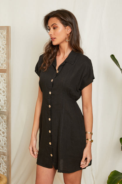 Robe chemise à manches courtes