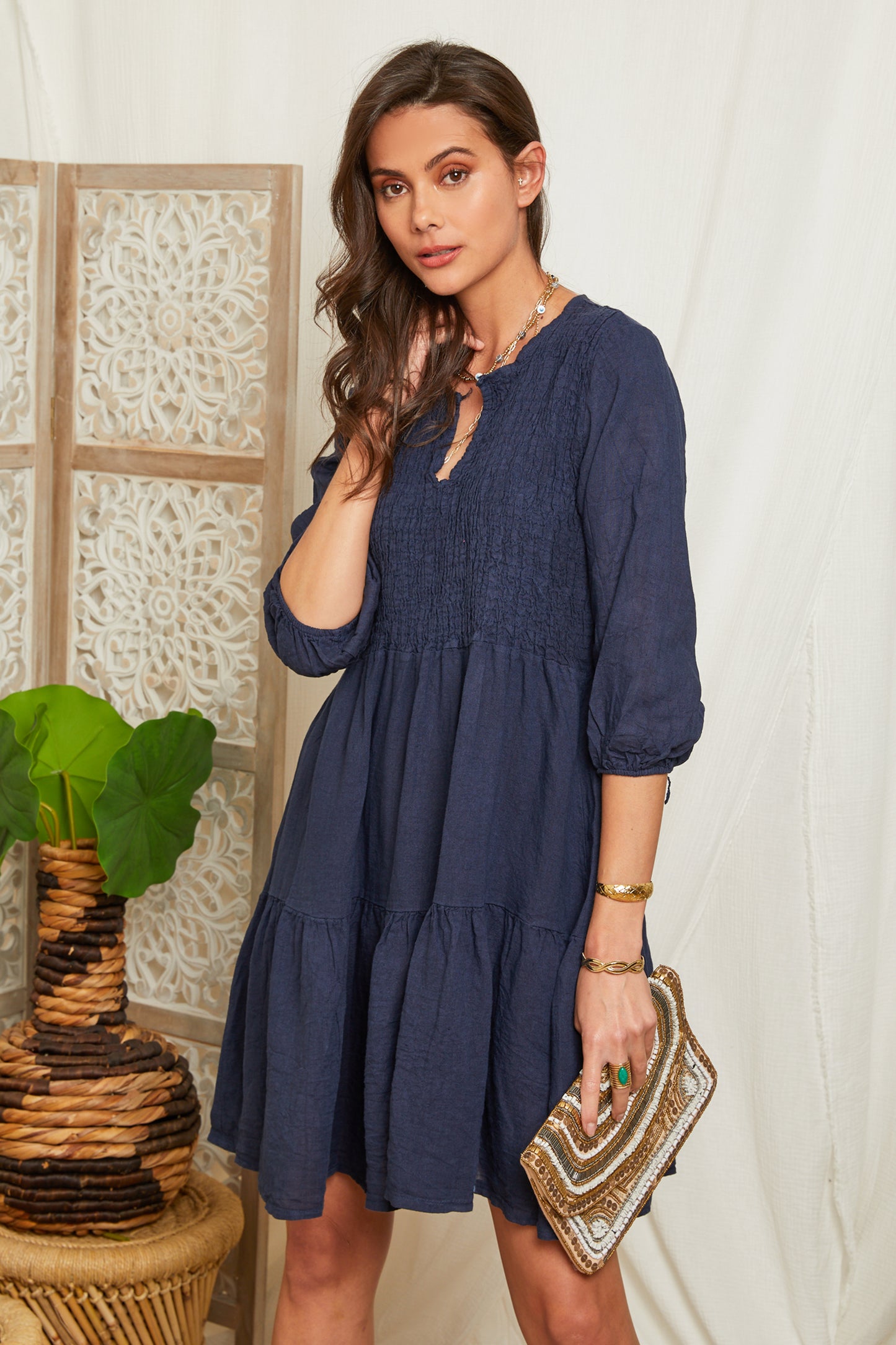 Robe courte avec manches 3/4 99998