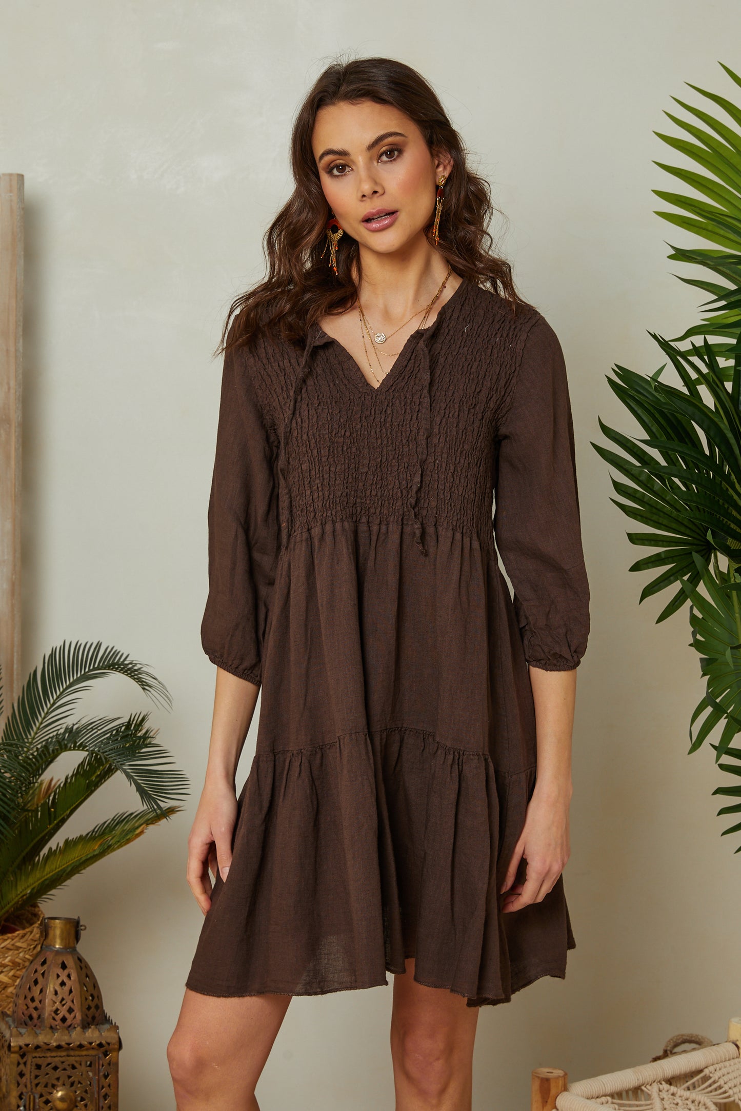 Robe courte avec manches 3/4 99998